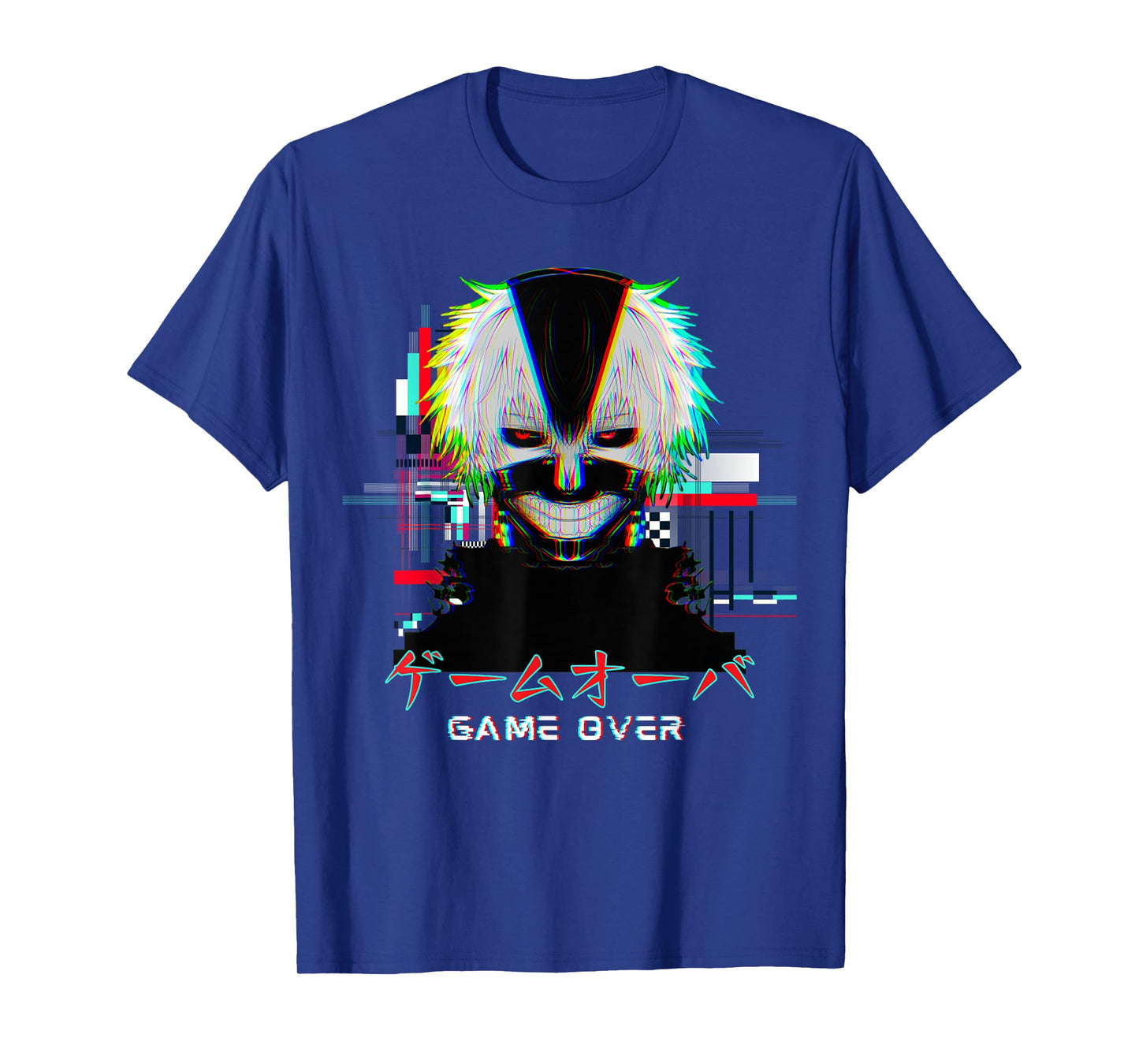 Japanese Vaporwave Anime Boy Game Over Glitch Aesthetic T-Shirt