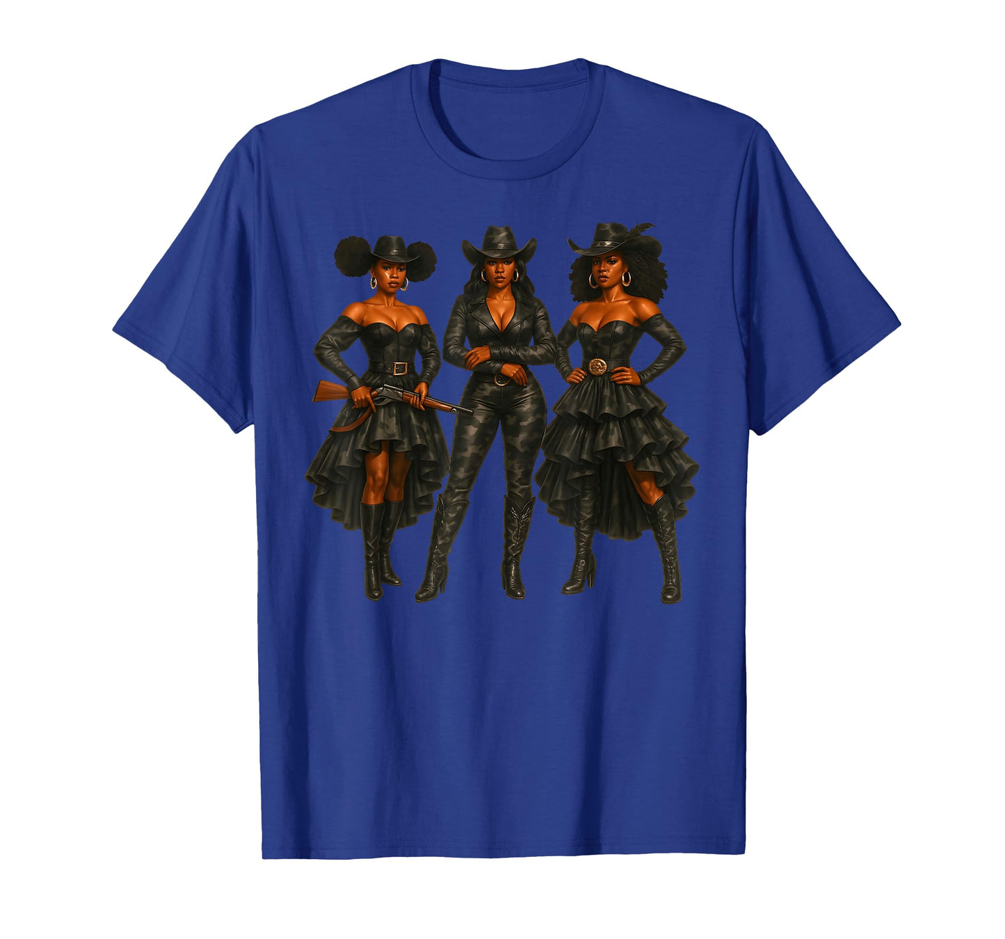 Camo Black Cowgirl Western Rodeo Melanin Black History Texas T-Shirt