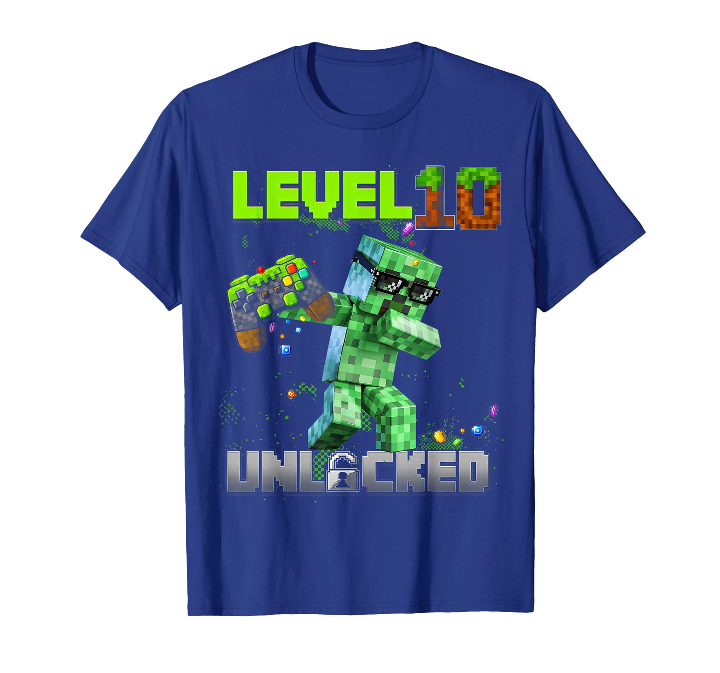 Level 10 Unlocked - Birthday Boy Pixel Gamer 10th Birthday T-Shirt