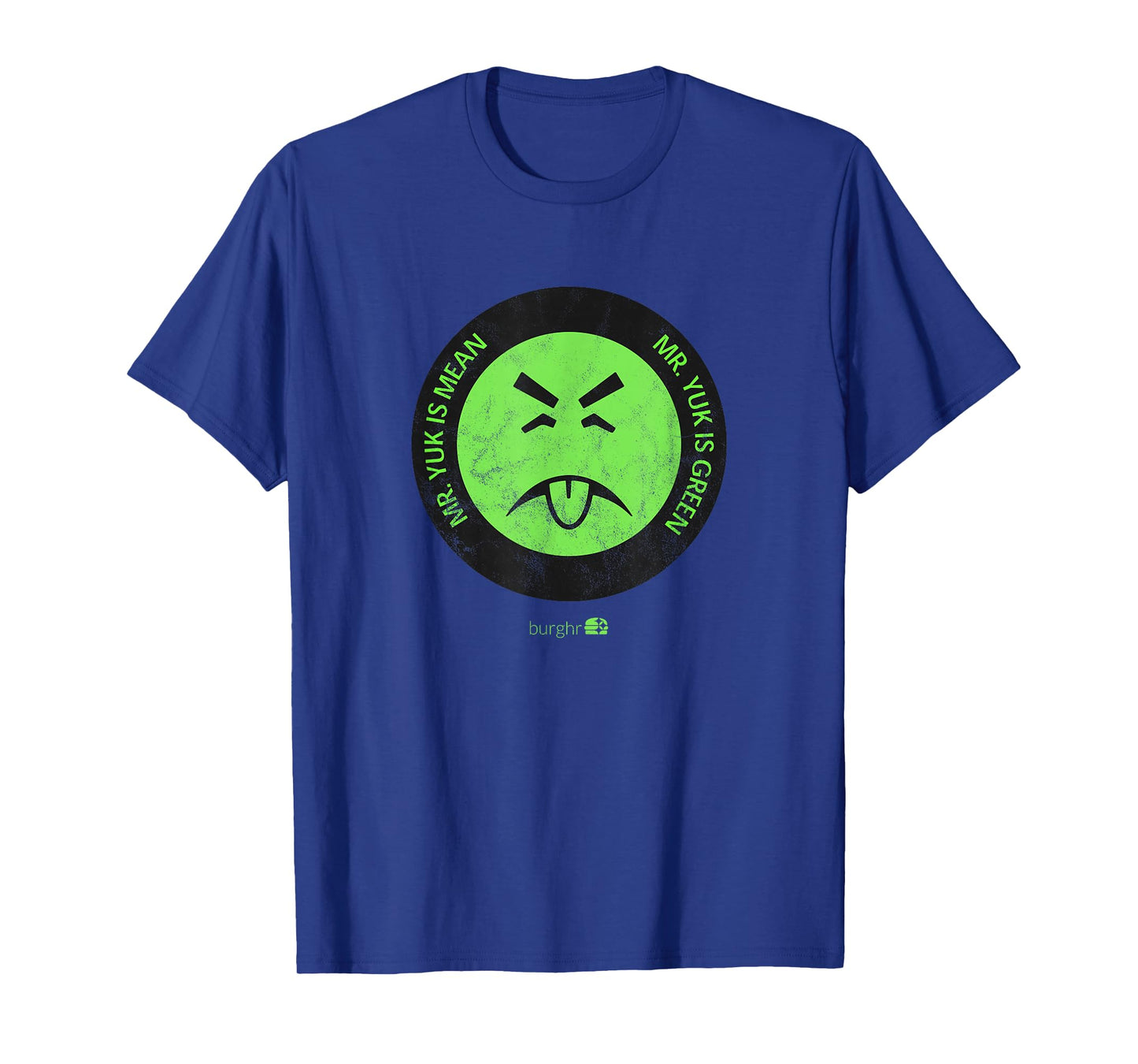 Burghr Men's Mr. Yuk Retro Pittsburgh Themed Green Cartoon T-Shirt