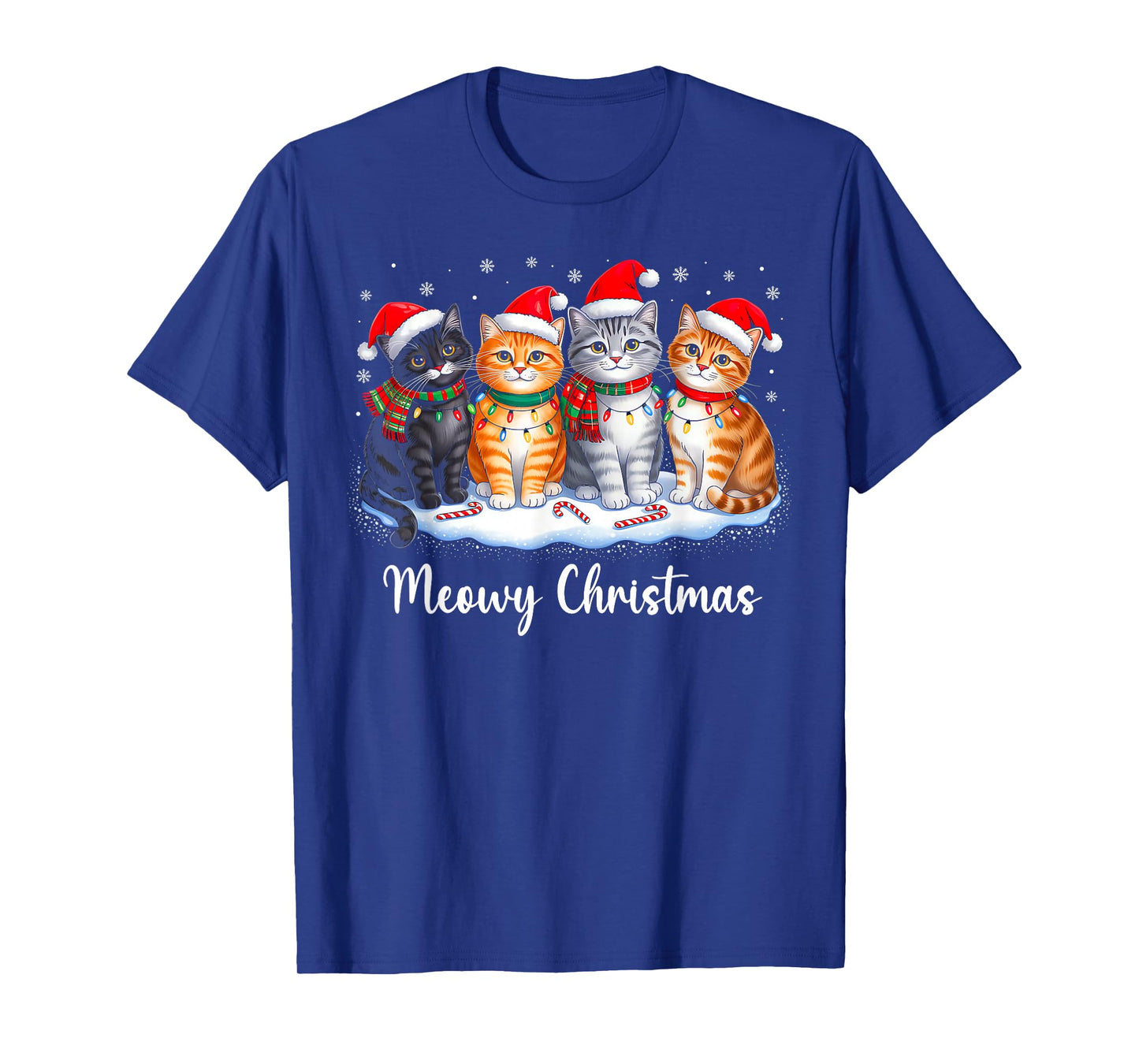 Meowy Christmas Funny Christmas Kitten Cat Lover Xmas Pajama T-Shirt