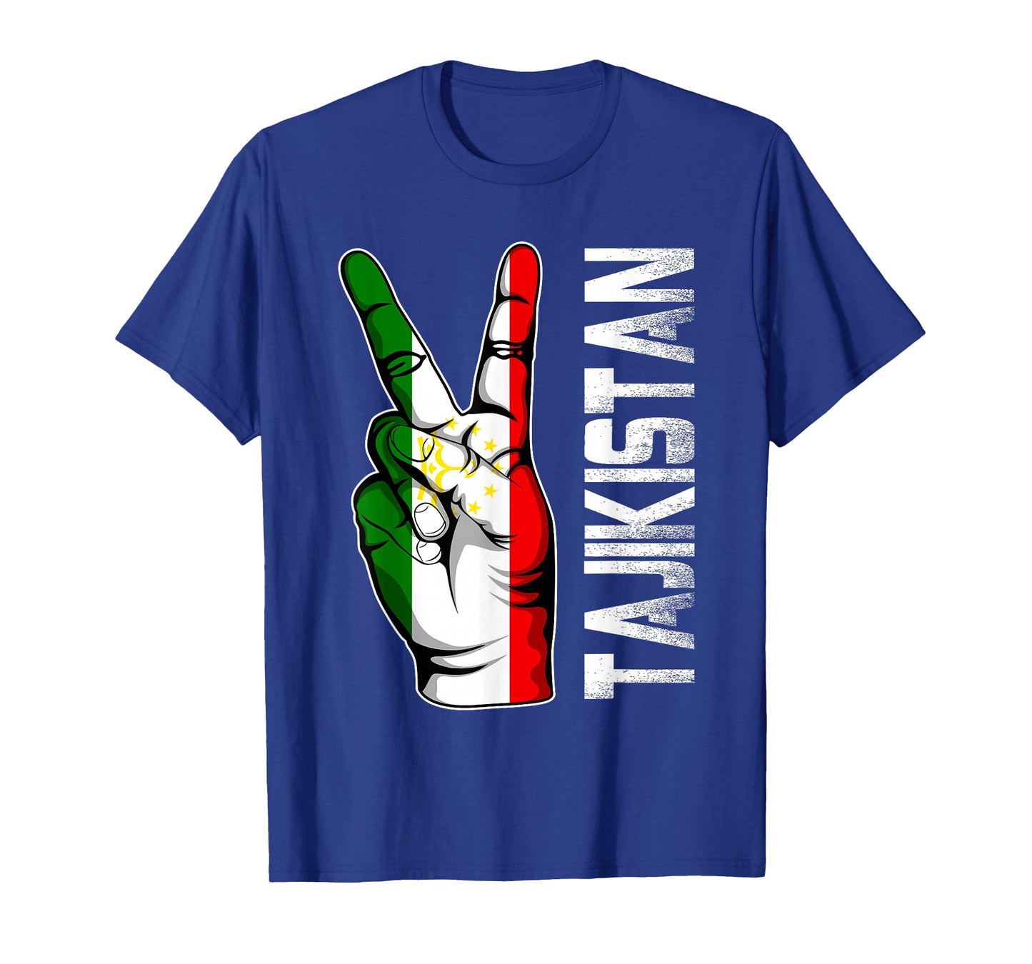 Retro Patriotic Victory Tajikistan Flag Fingers T-Shirt