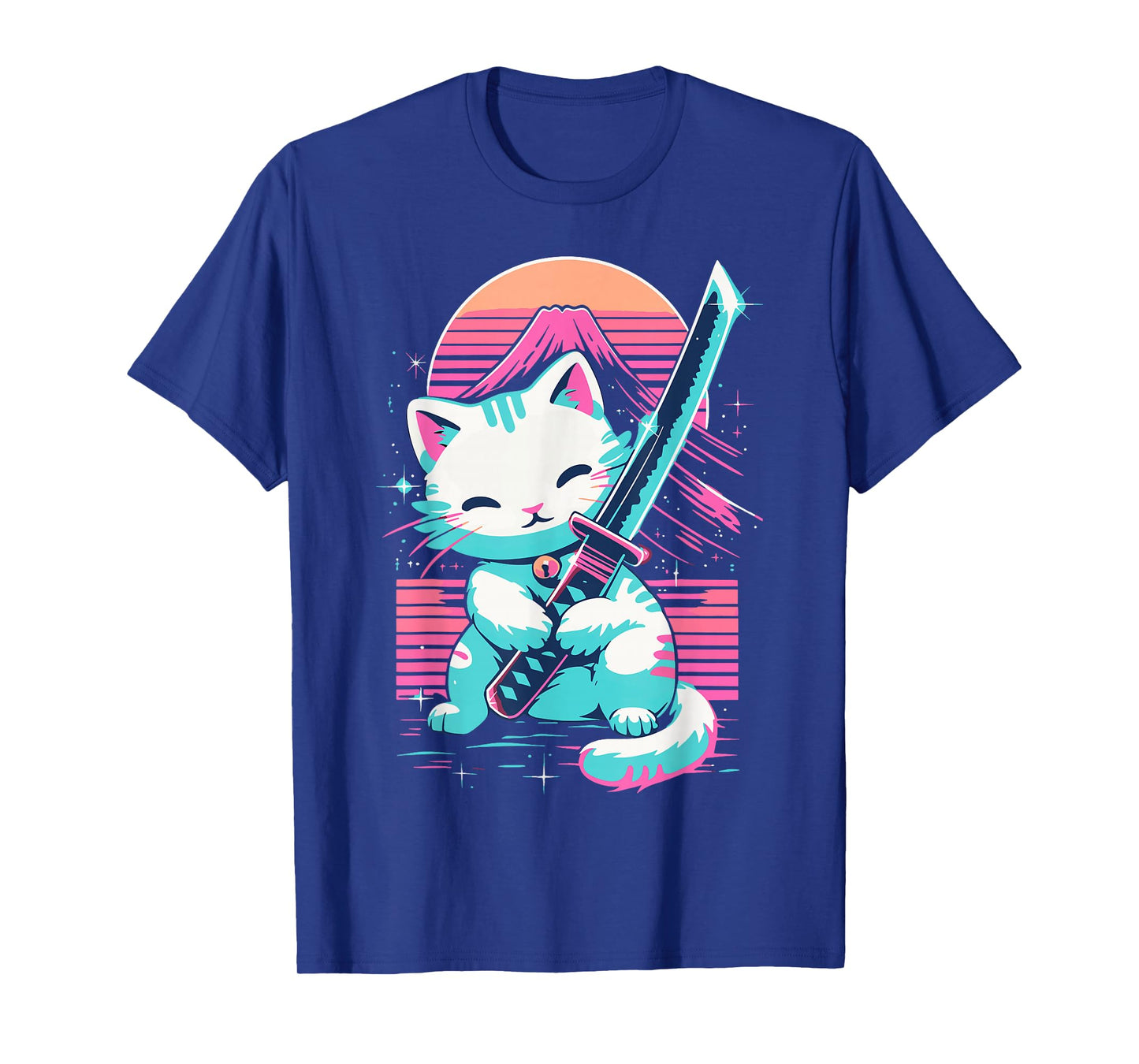 Cat With Katana Sword Japan Cat Samurai Japanese T-Shirt