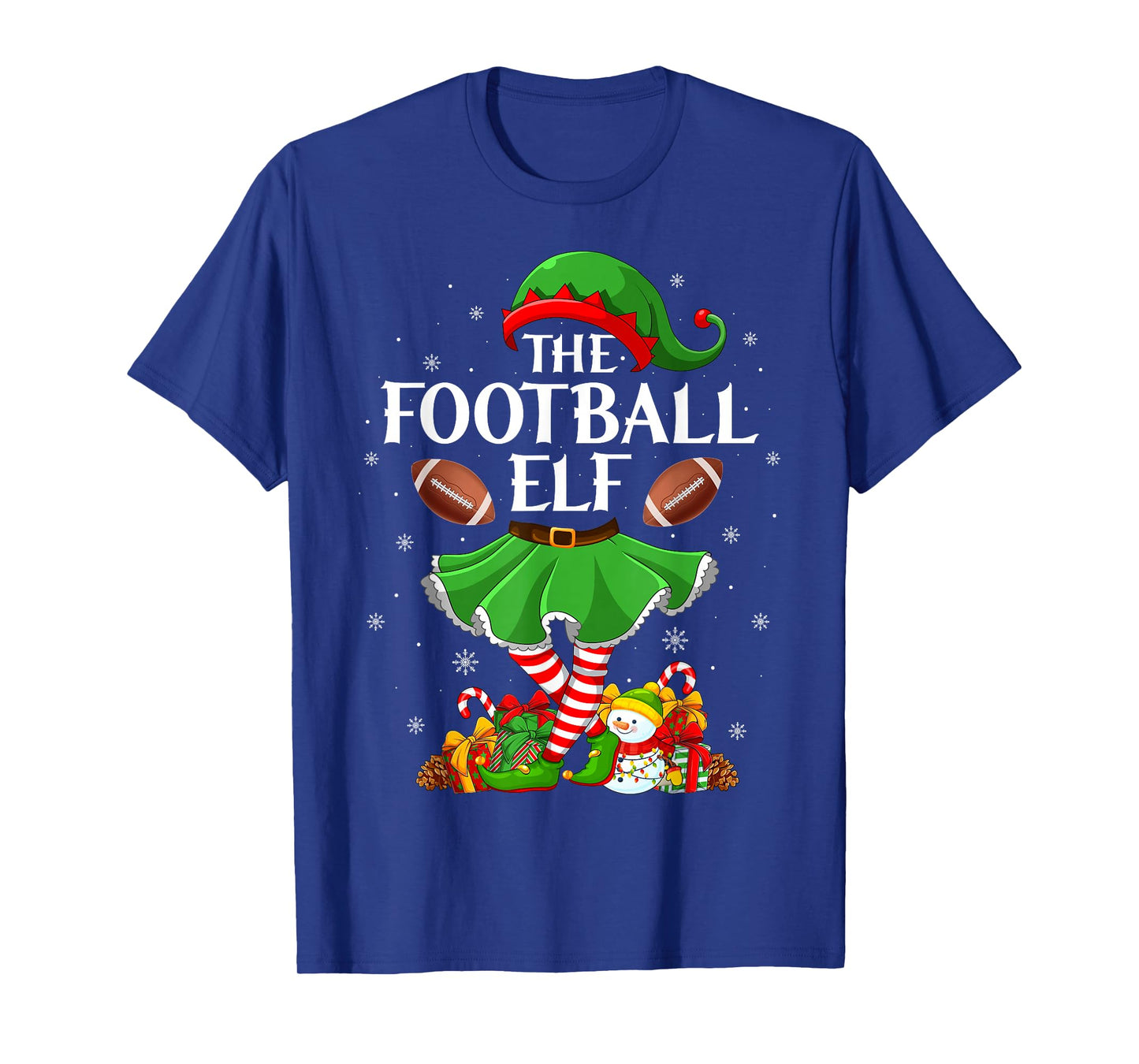 Football Elf Christmas Family Elf Squad Xmas Girls Women T-Shirt