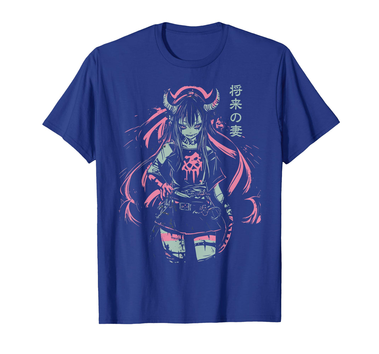 Anime Horror Girl Aesthetic Vaporwave Waifu Japanese Girl T-Shirt