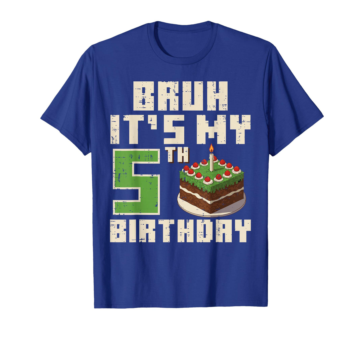5th Birthday Pixel Gaming 5 Year Old Gamer Bday Boys Kids T-Shirt