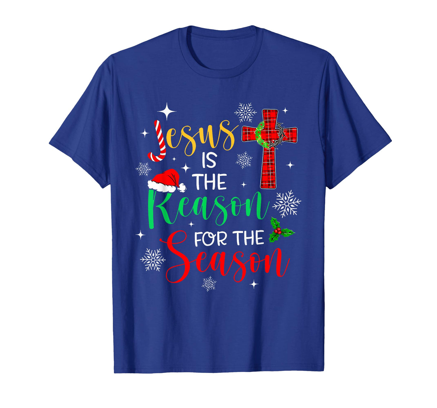 Jesus is The Reason for The Season Christmas Xmas Candy Cane T-Shirt