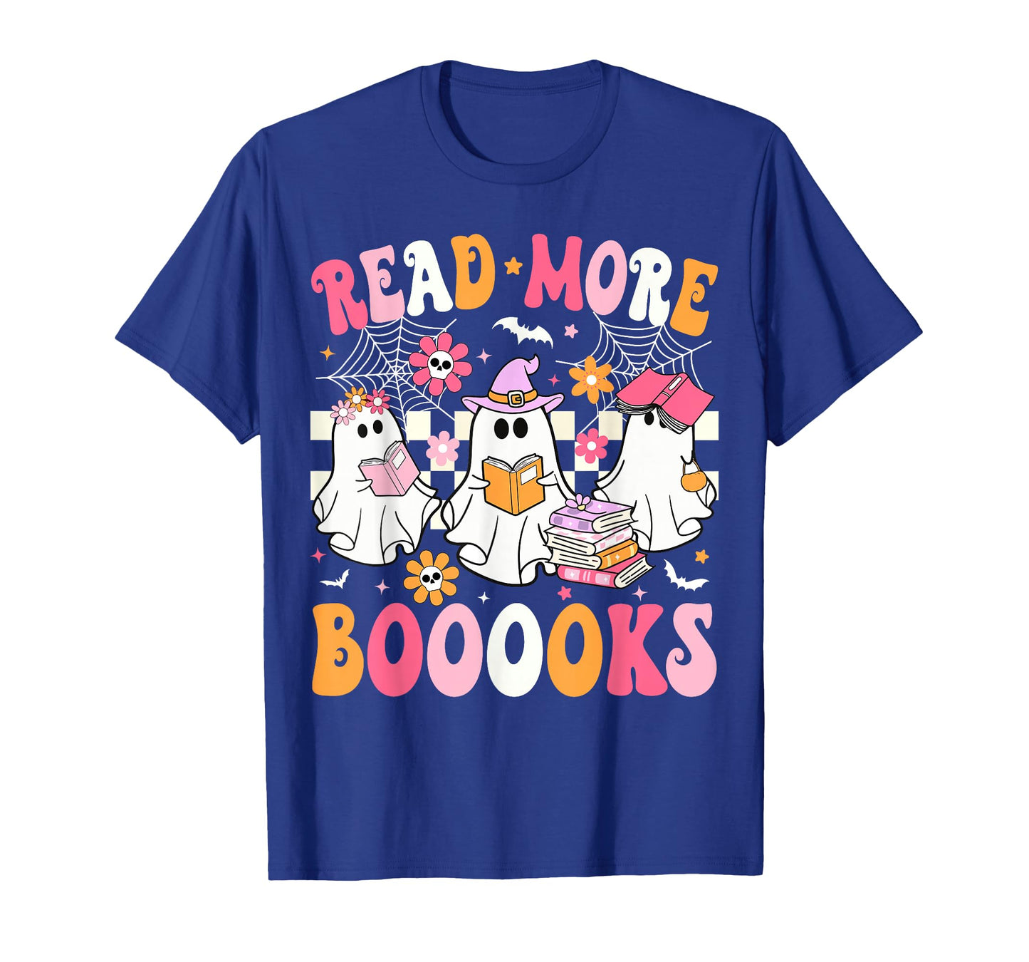 Read More Books Ghosts Reading Book Funny Teacher Halloween T-Shirt