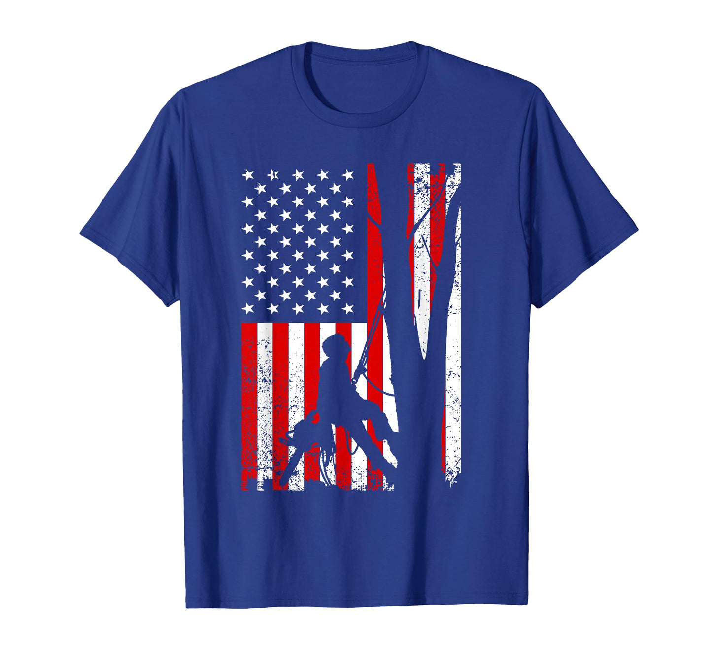 Funny American Flag Arborist Gift for Men Cool Tree Lover T-Shirt