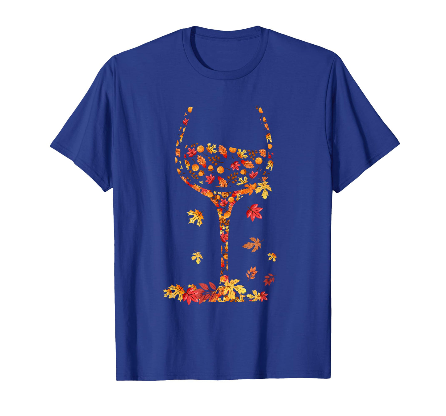 Glass of Wine Maple Leaf Autumn Fall Funny Drink Wine Lovers T-Shirt