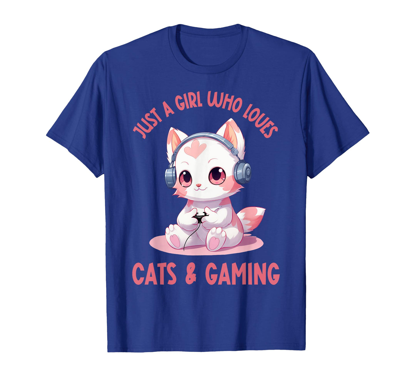 Just a Girl Who Loves Cats and Gaming Cute Kawaii Kitten T-Shirt
