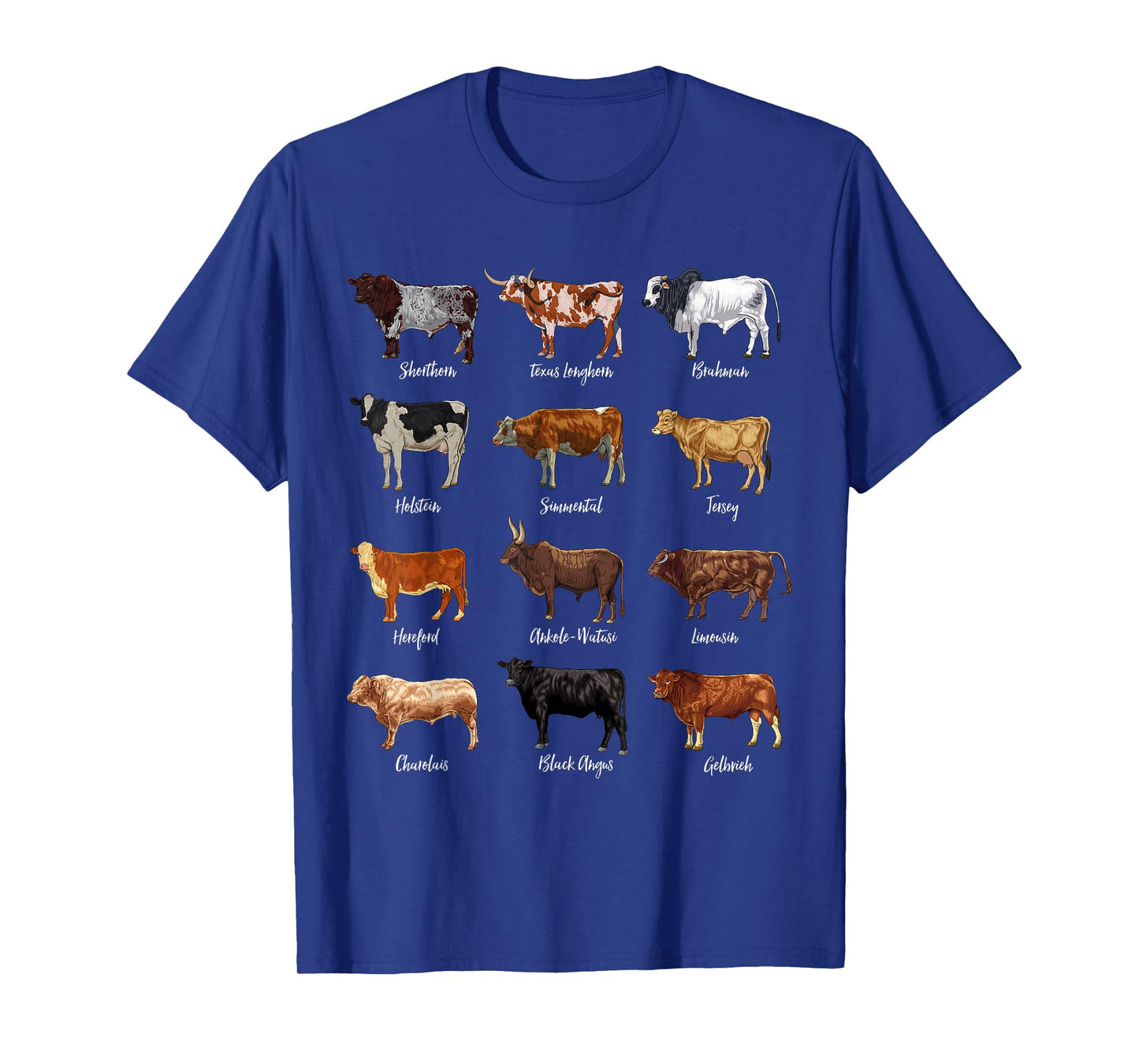 Cattle Drawings - Types of Cows T-Shirt