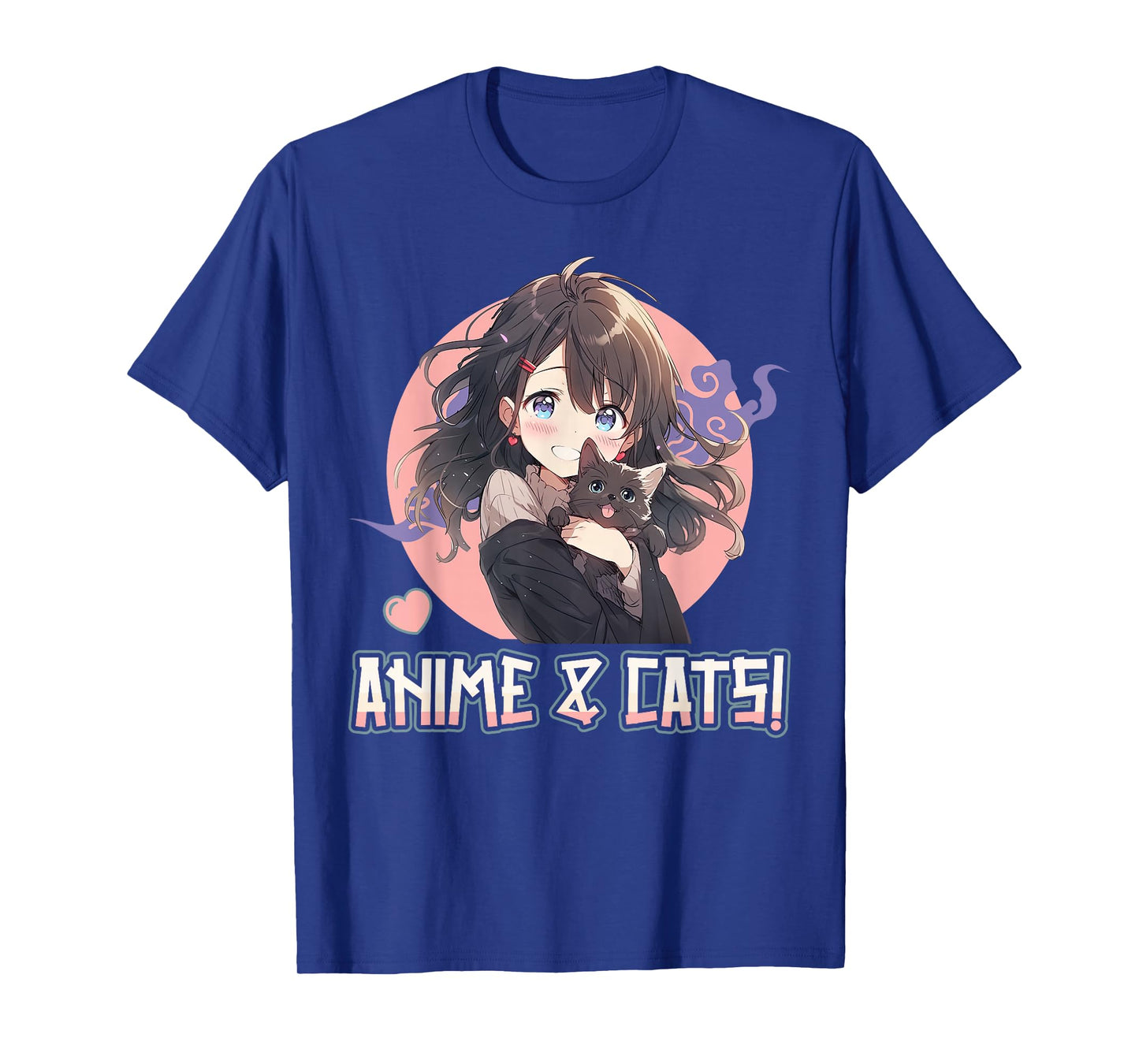 Anime and Cats Manga Girl with a Cat Anime Lover T-Shirt
