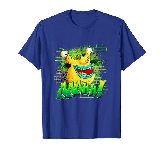 Aaahh!!! Real Monsters Krumm Neon Brick Wall Vintage Badge T-Shirt
