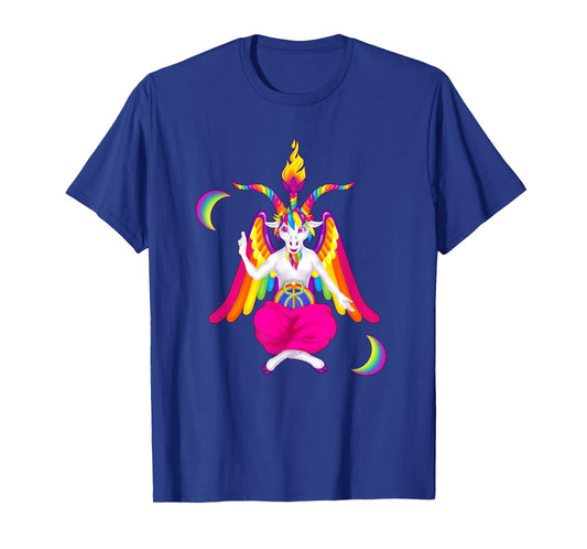 Rainbow 90s Baphomet Ironic Satanic Demon T-Shirt T-Shirt