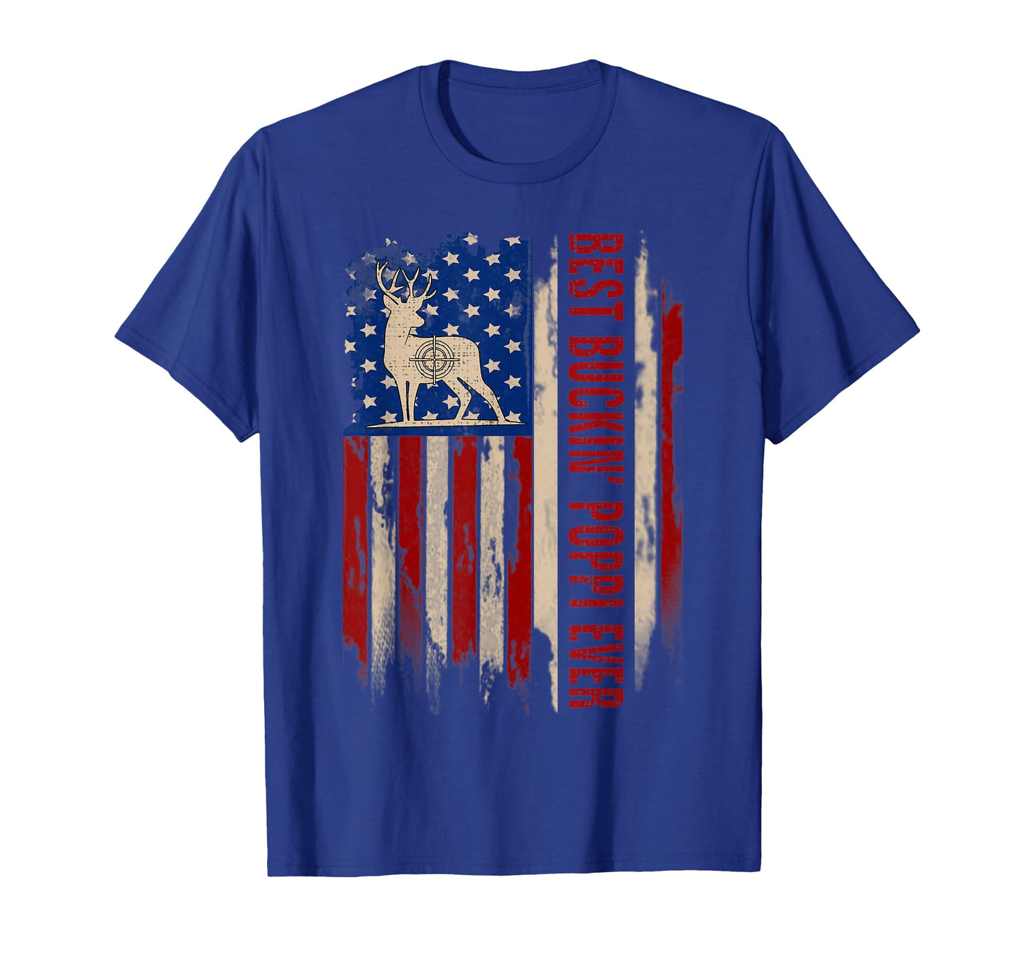 Best Buckin' Poppi Ever American USA Flag Deer Hunting Gift T-Shirt