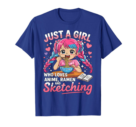 Ramen Lover Just A Girl Who Loves Anime and Sketching T-Shirt