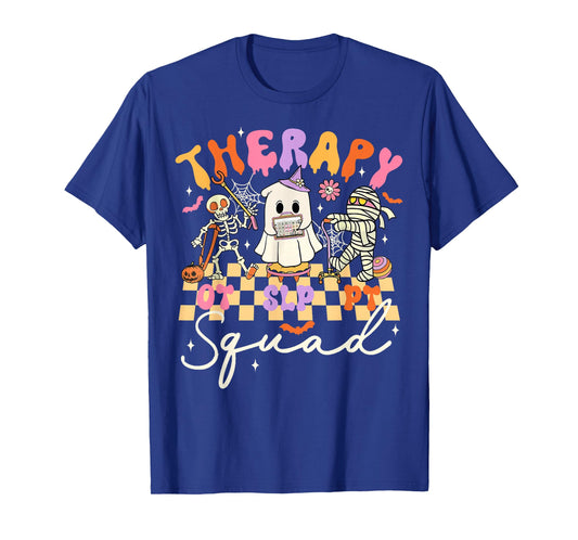 Retro Therapy Squad SLP OT PT Team Halloween Funny Physical T-Shirt