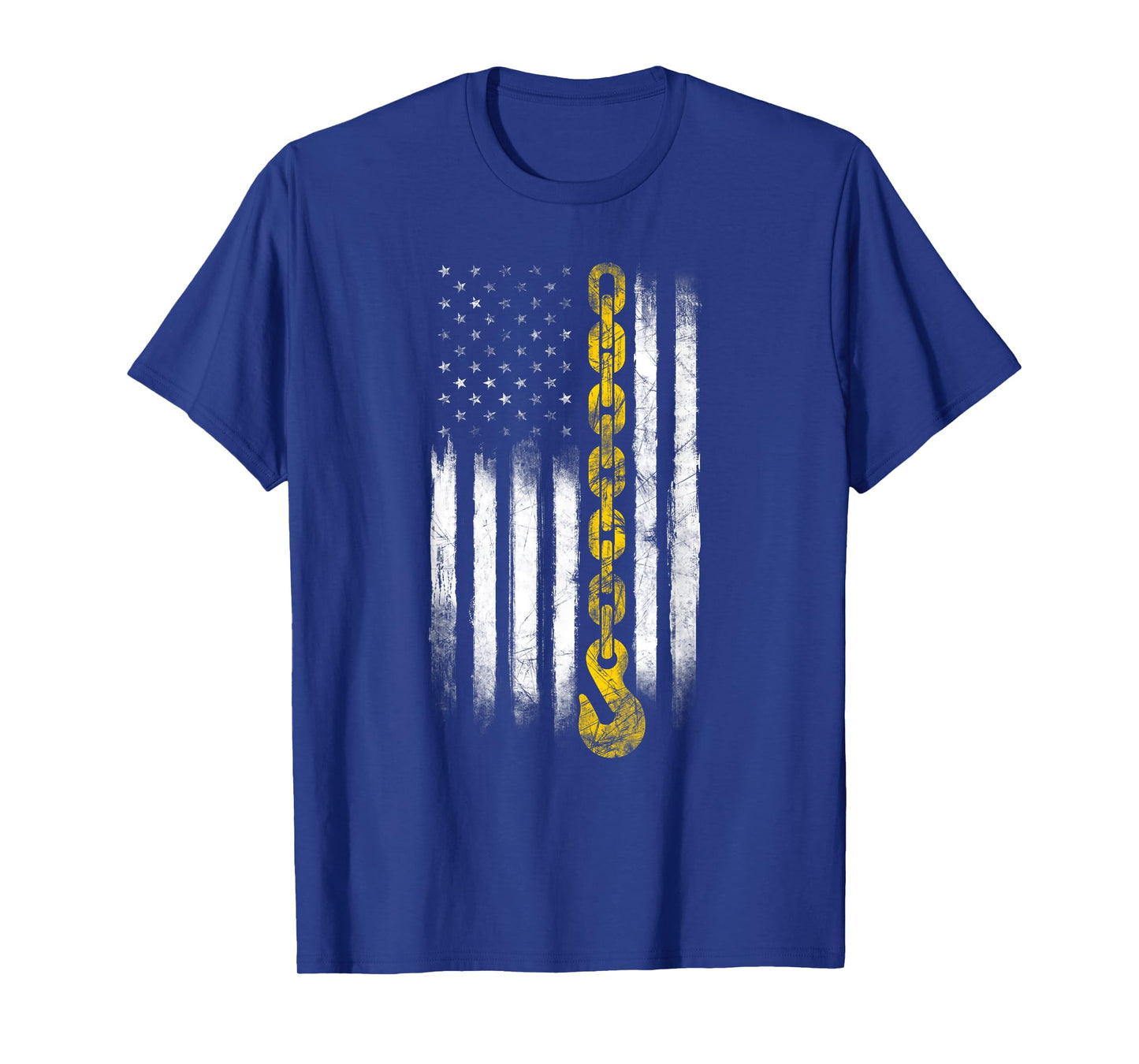 Tow Truck Driver Gift Men USA Flag Towing Hook For US T-Shirt