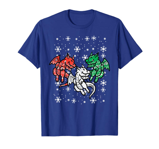 Christmas Dragons Funny Mythical Animal Men Women Kids T-Shirt