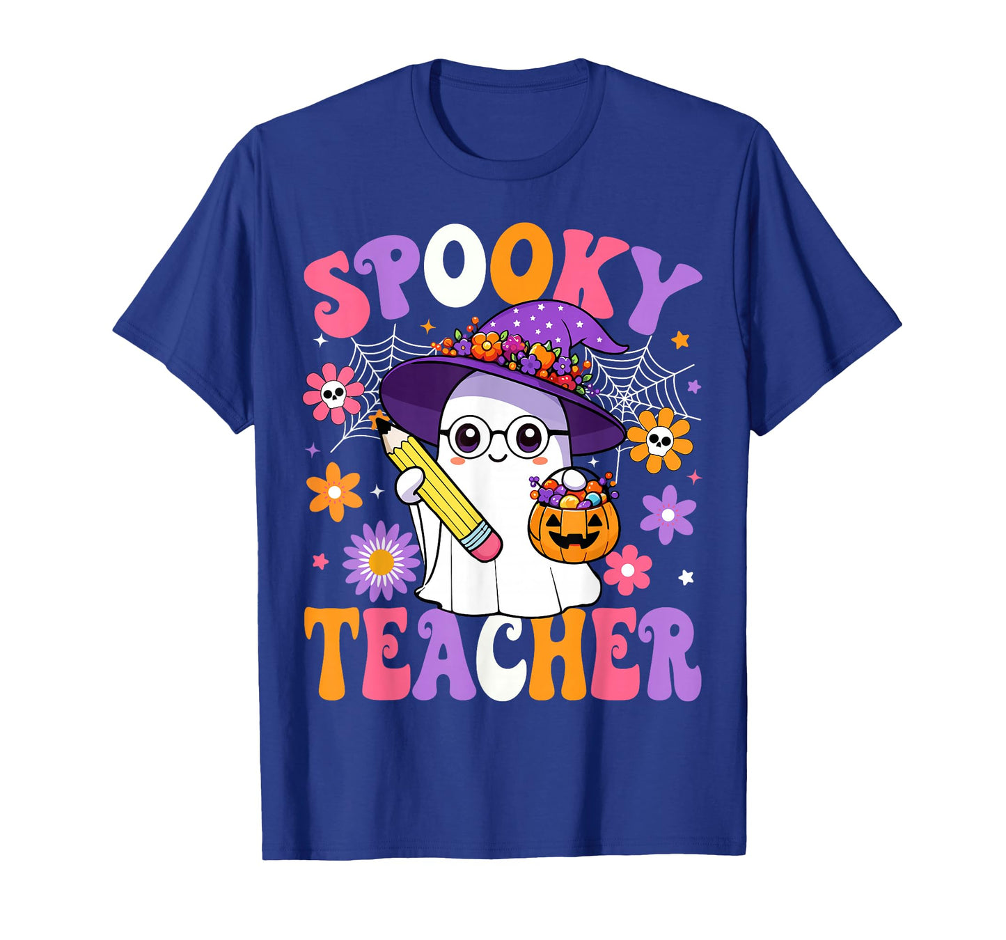 Trick Or Teach Spooky Teacher Ghost Funny Halloween Teacher T-Shirt