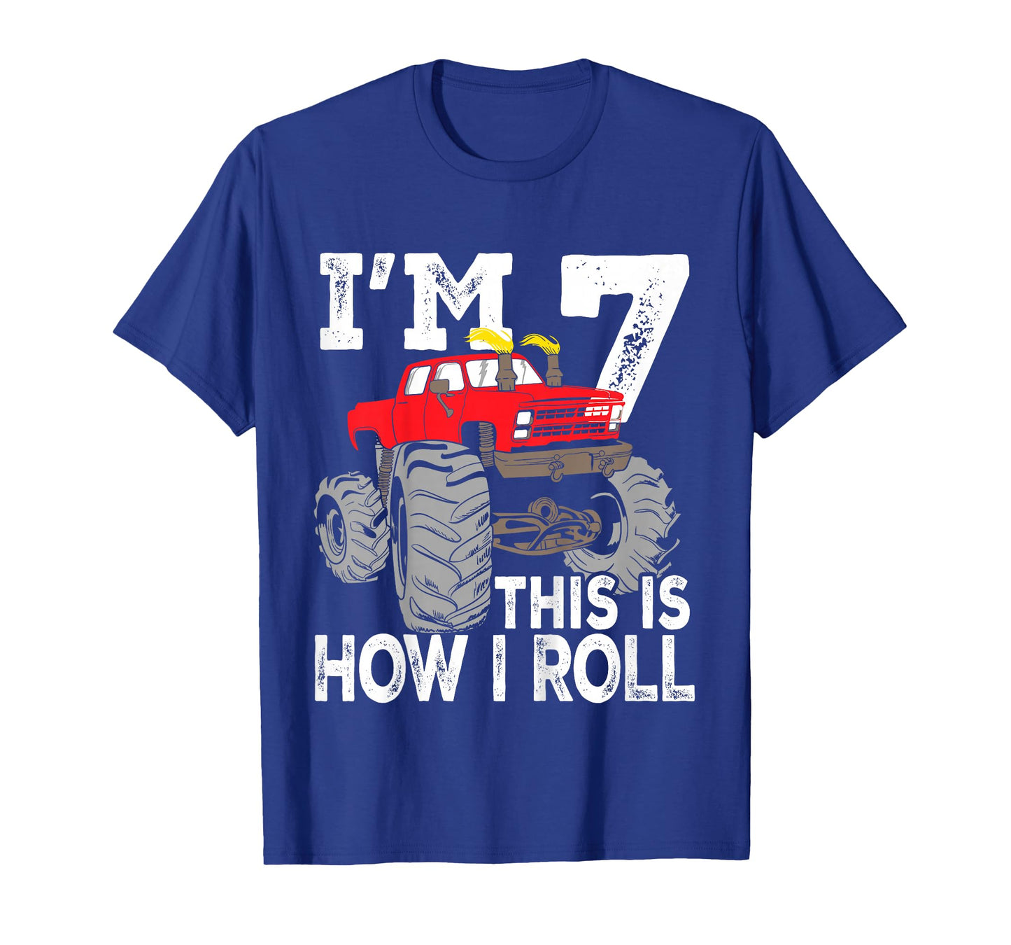 Monster Trucks 7th Birthday Party Shirt Seven Years T-Shirt