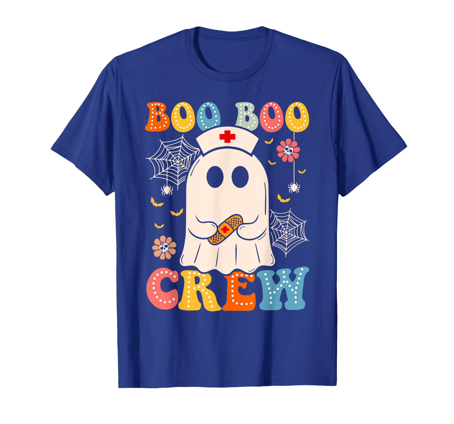 Groovy Retro Boo Boo Crew Nurse Funny Ghost Halloween Nurse T-Shirt
