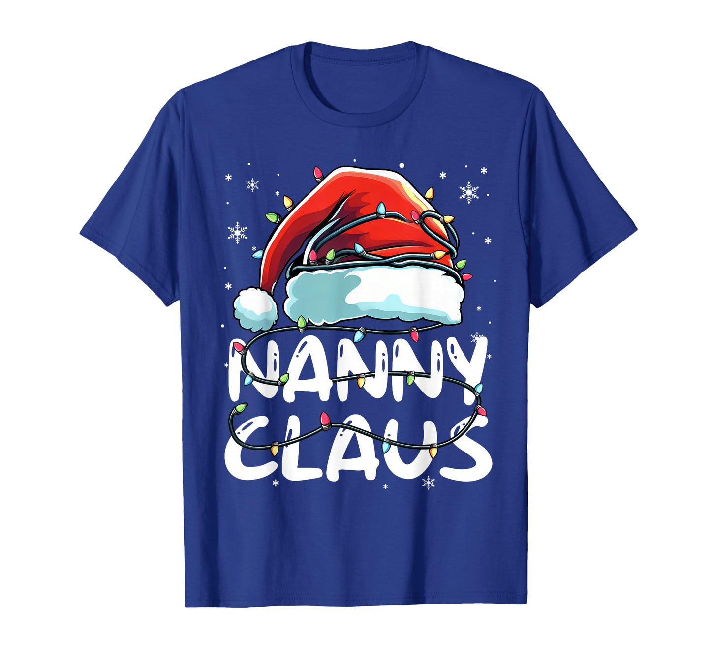 Nanny Claus Christmas Lights Matching Family Xmas Pajama T-Shirt