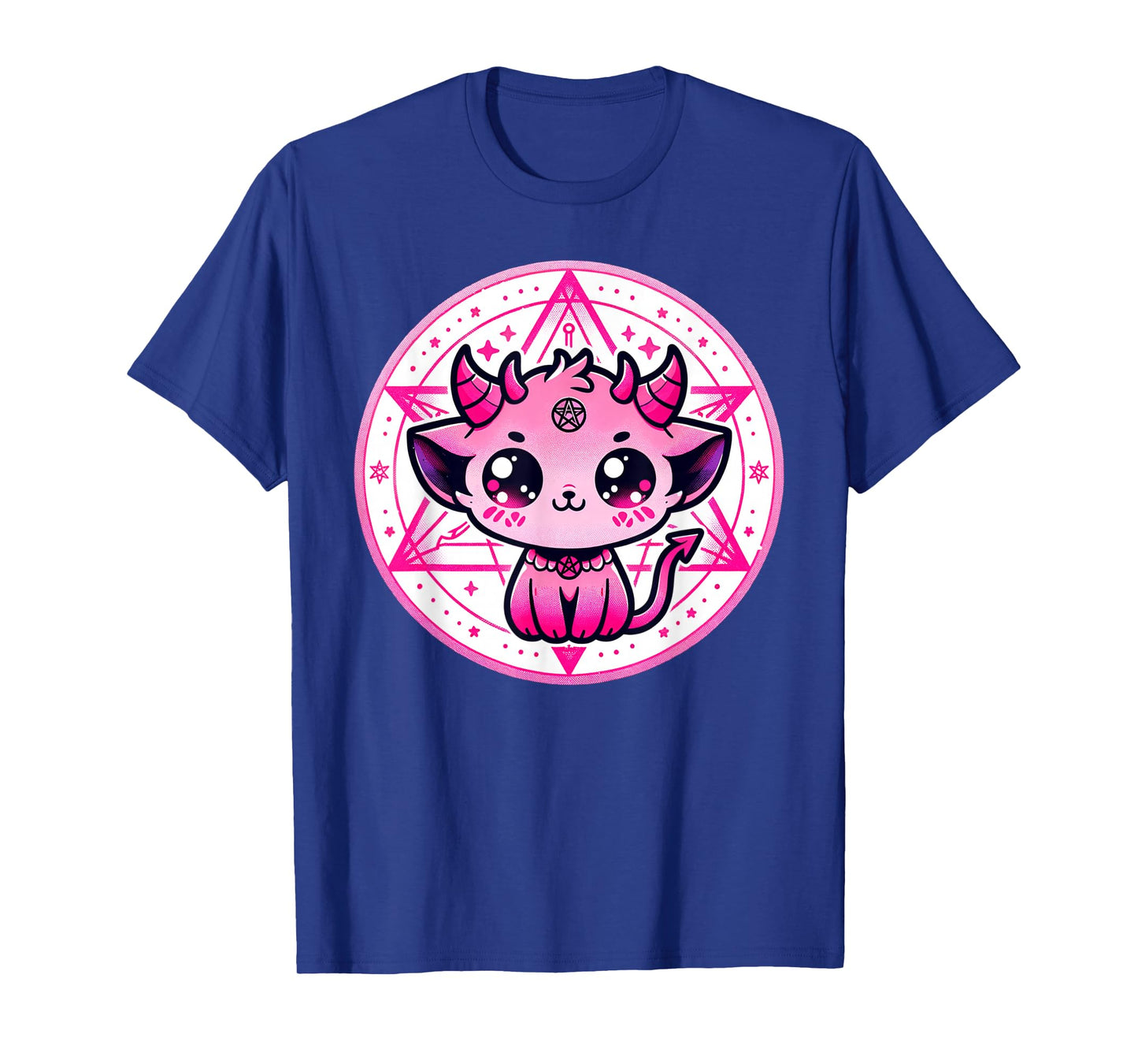 Cute Baphomet Satanic Cat and Artistic Gothic Kawaii Demon T-Shirt