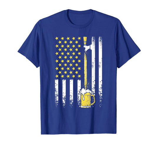 USA American Flag Vintage Craft Beer Brewery 4th of July Men T-Shirt