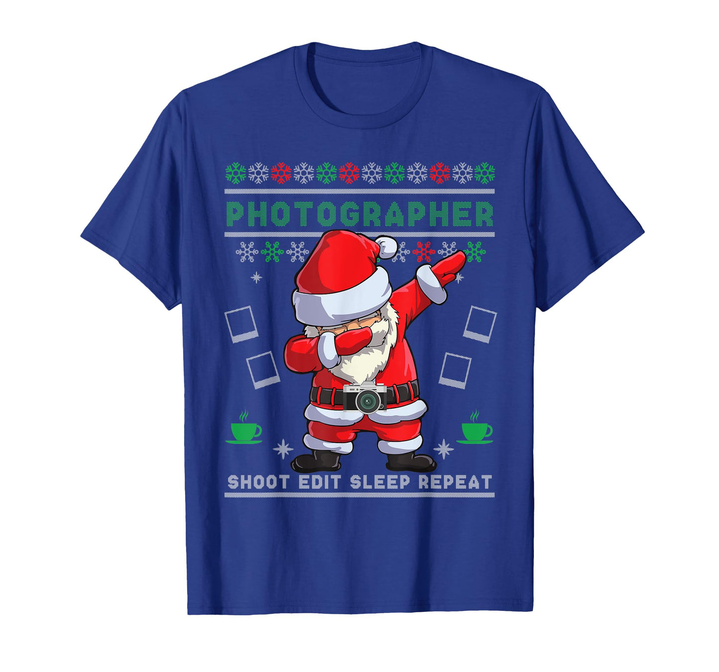 Dabbing Santa Photographer Christmas Ugly Sweater Camera T-Shirt