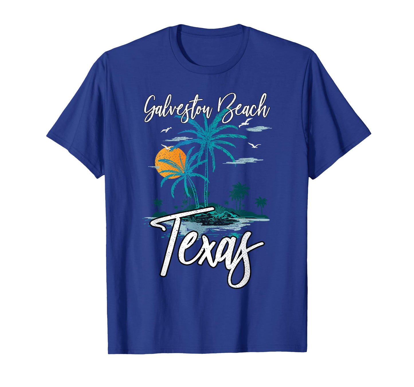 Family Vacation Retro Sunset Texas Galveston Beach Men Women Kids T-Shirt