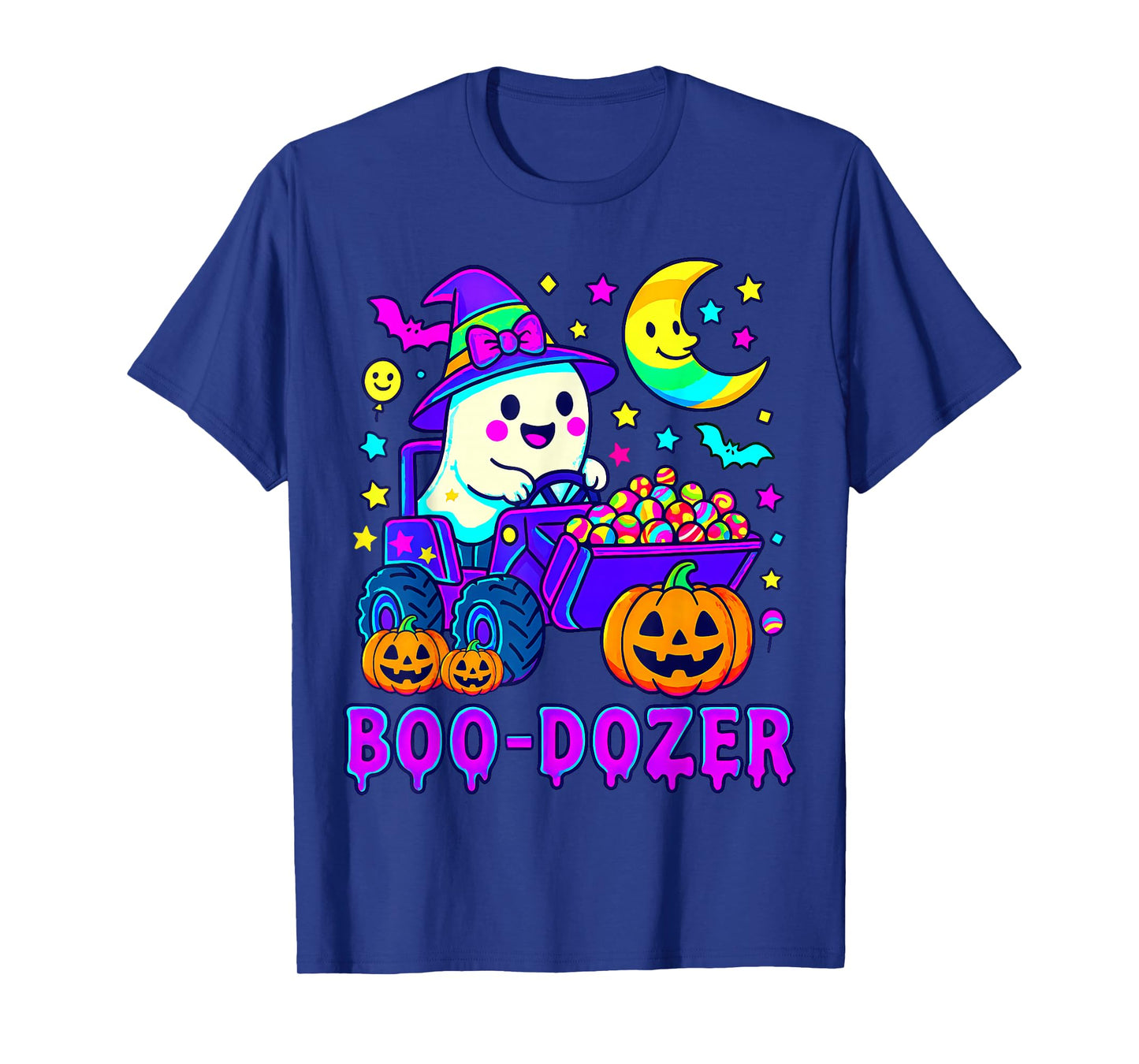 Boo Dozer Ghost Bulldozer Halloween Construction Trucks T-Shirt