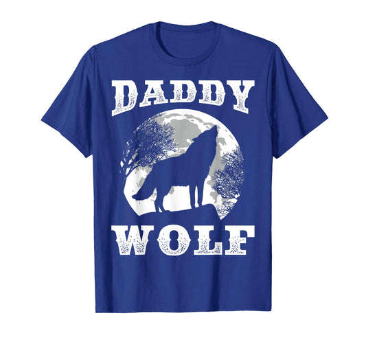 Daddy Wolf Design Wolves Dad Moon T-Shirt