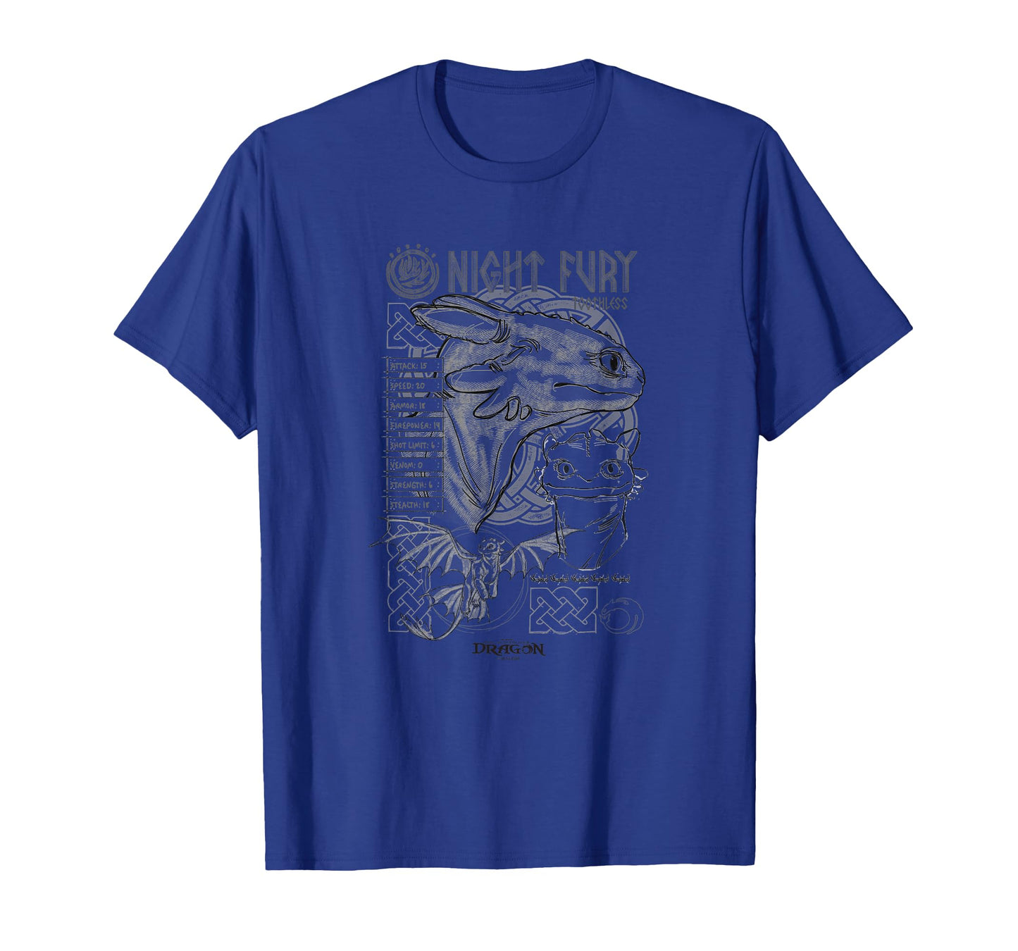 DreamWorks Dragons Night Fury Sketch Toothless T-Shirt