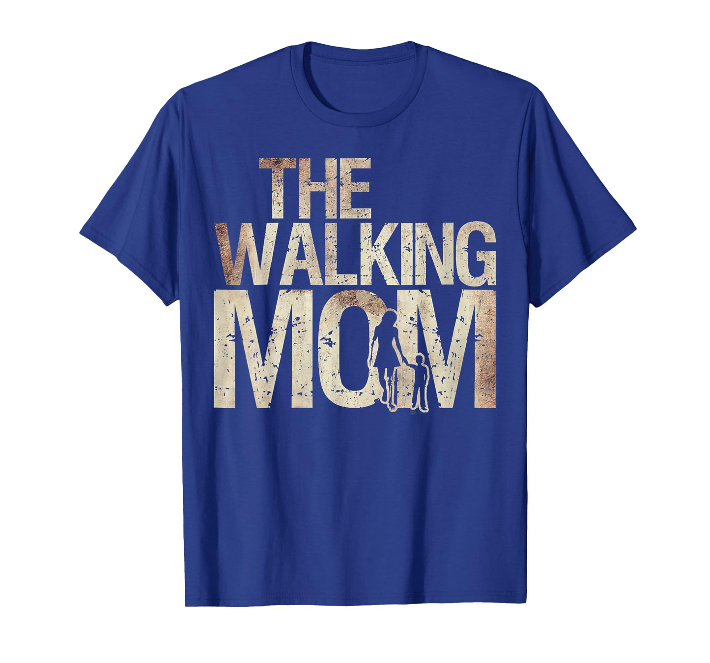 Womens Walking Mom Zombie Woman And Kid Mother's Day tee T-Shirt