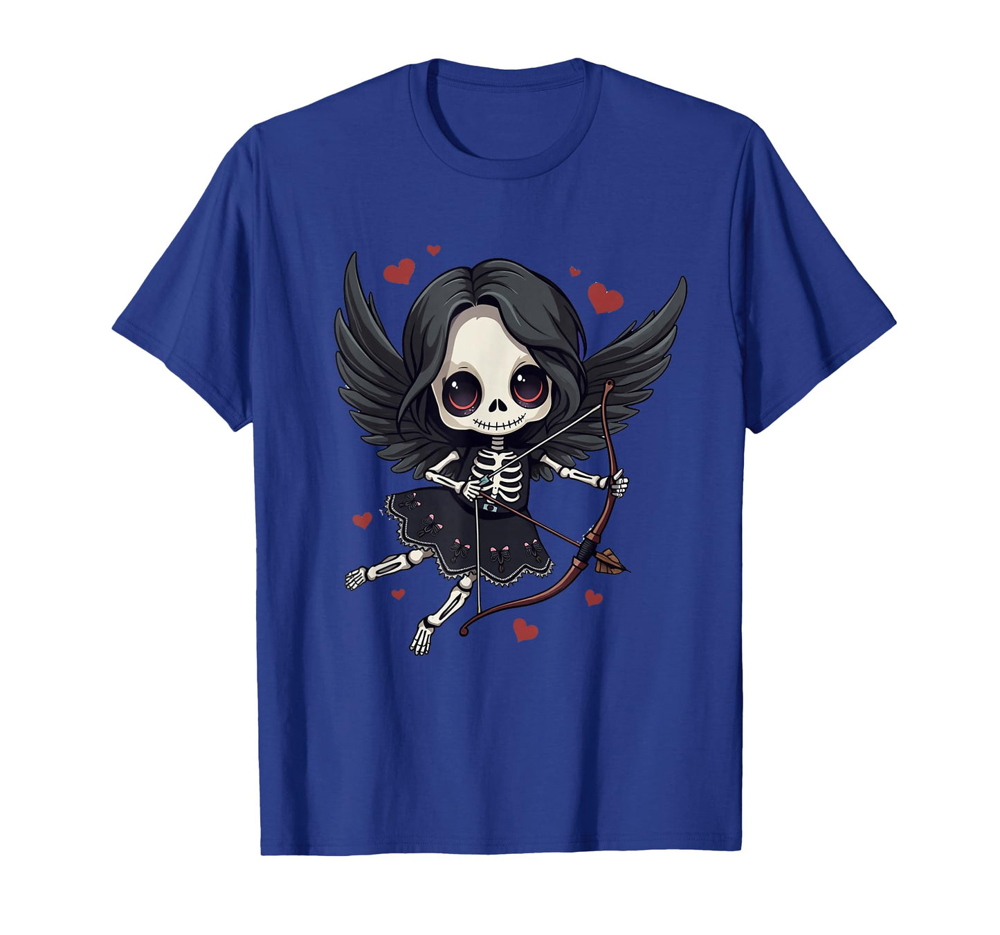 Gothic Anime Skeleton Cupid – Dark Valentine Kawaii Design T-Shirt