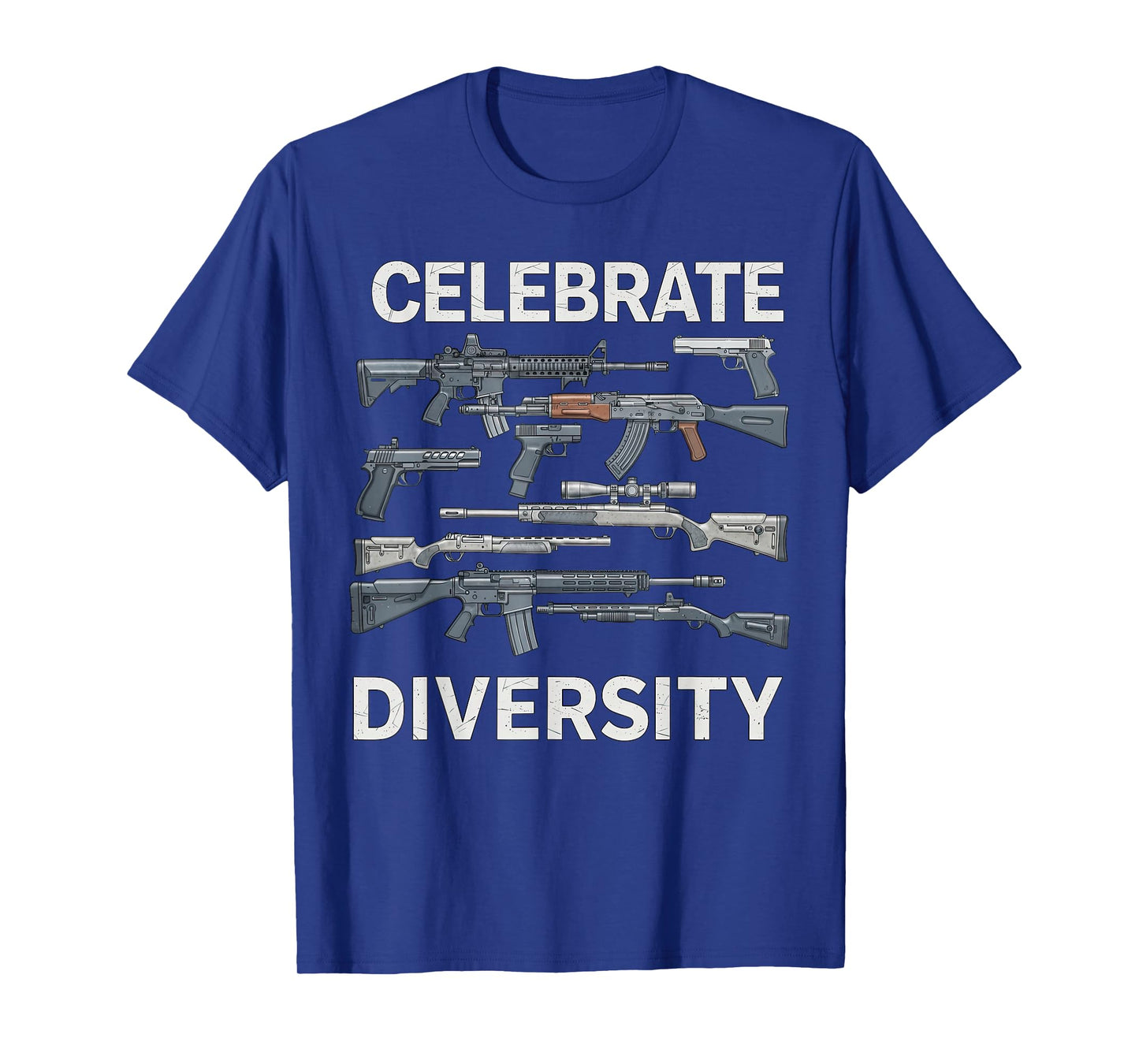 Celebrate Diversity Graphic Guns Second Amendment Tee T-Shirt