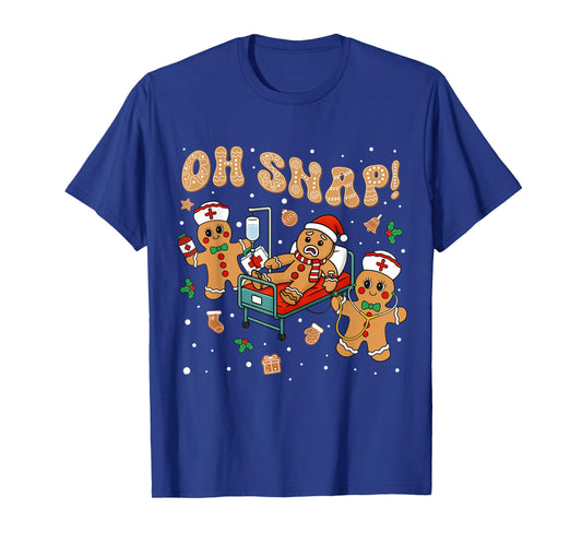 Oh Snap Gingerbread Nurse Funny Nursing Christmas Holiday T-Shirt