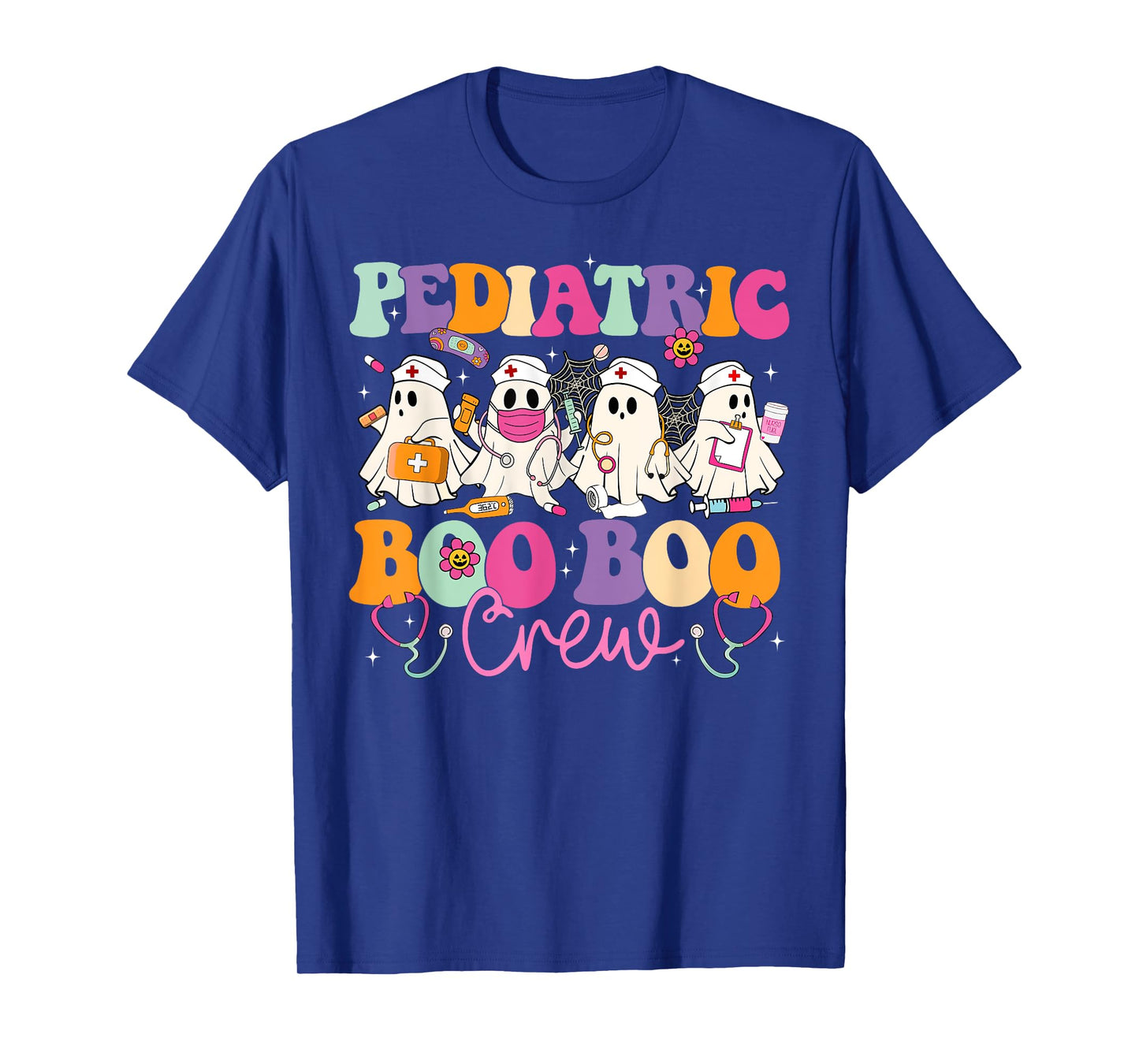 Pediatric Nurse Boo Boo Crew Ghost Nurse Halloween Costume T-Shirt