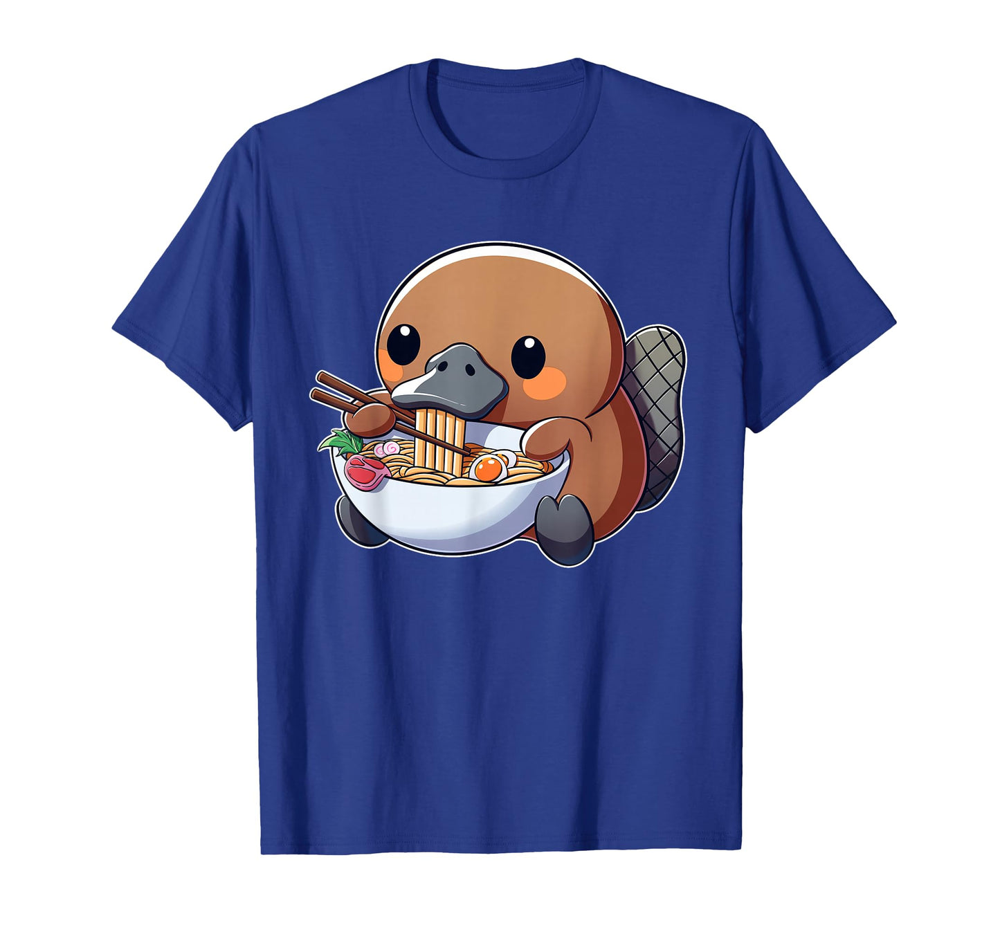 Cute Platypus Ramen Anime Kawaii Japanese Eating Noodle Kids T-Shirt