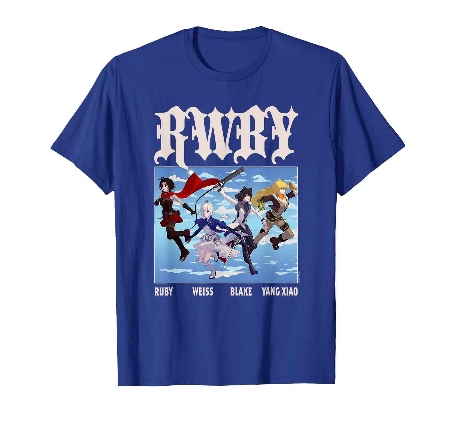 RWBY Character Group Action Poses Anime Cartoon T-Shirt