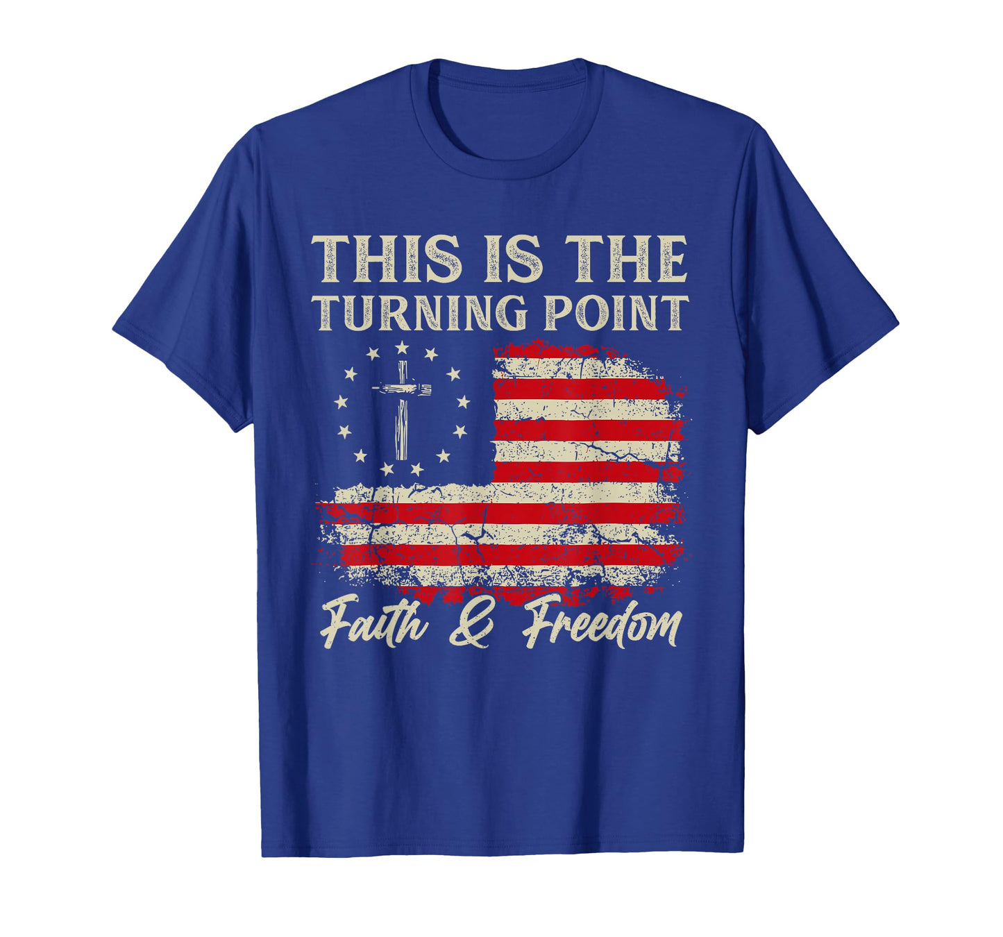 This is The Turning Point Patriotic Christian Faith USA Flag T-Shirt