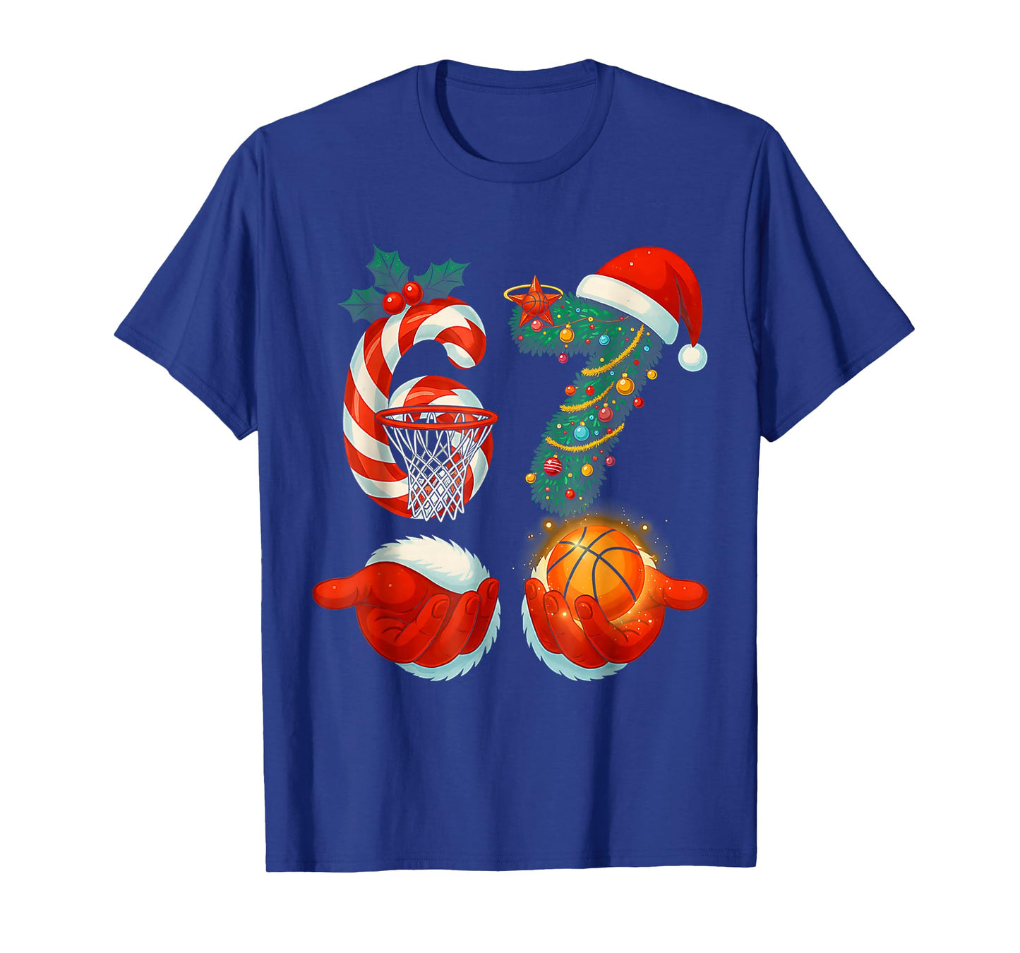 67 Basketball Santa Six Seven Meme Christmas Sport Mens Boys T-Shirt