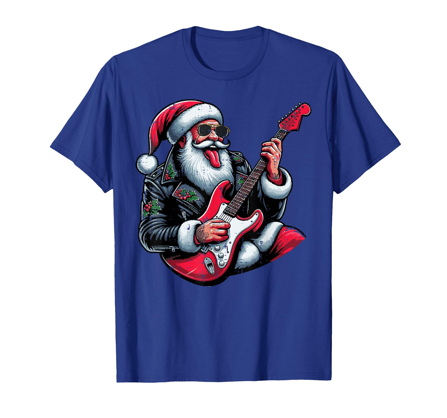 Christmas Rocker Santa Guitar Xmas Rock Music Men Boys Kids T-Shirt
