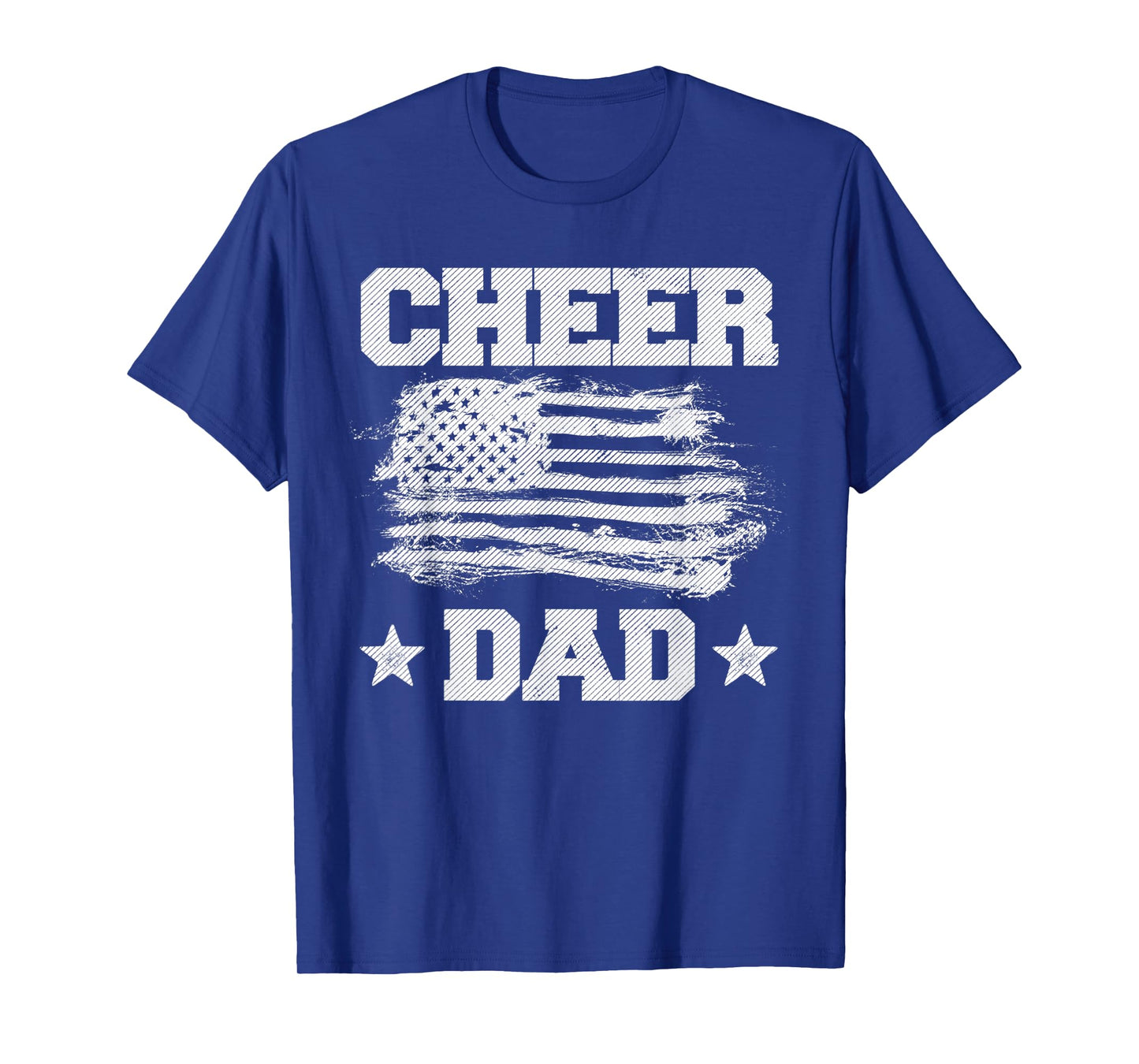 Cheer Dad Vintage American Flag Father Cheerleader Squad Men T-Shirt