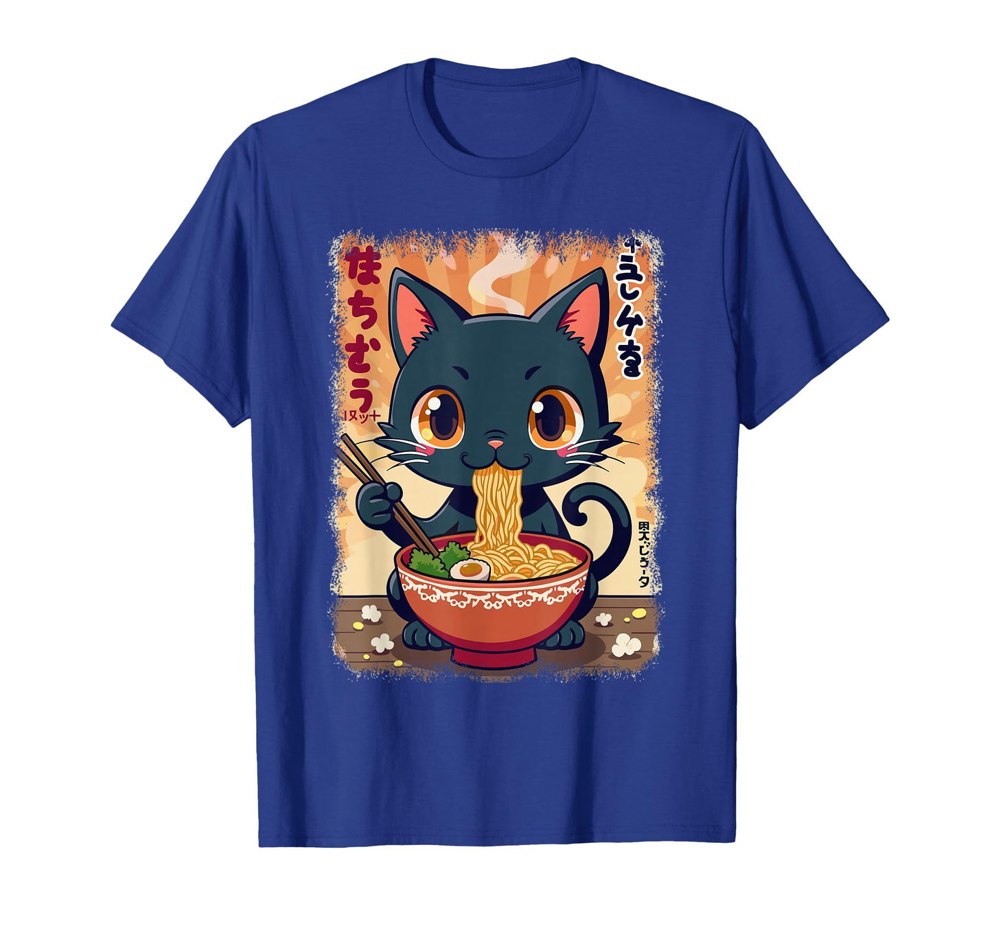 Cat & Ramen Noodle, Japanese Kawaii & Anime & Manga Cat T-Shirt