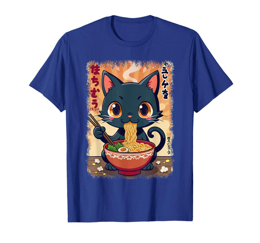 Cat & Ramen Noodle, Japanese Kawaii & Anime & Manga Cat T-Shirt