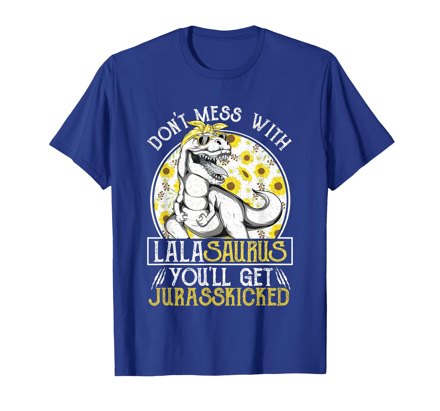 Lala Saurus Jurasskicked Sunflower T Shirt, Grandma T Rex T-Shirt