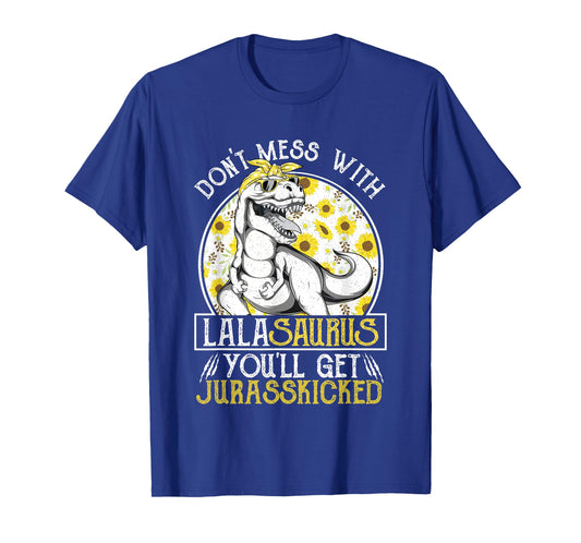 Lala Saurus Jurasskicked Sunflower T Shirt, Grandma T Rex T-Shirt